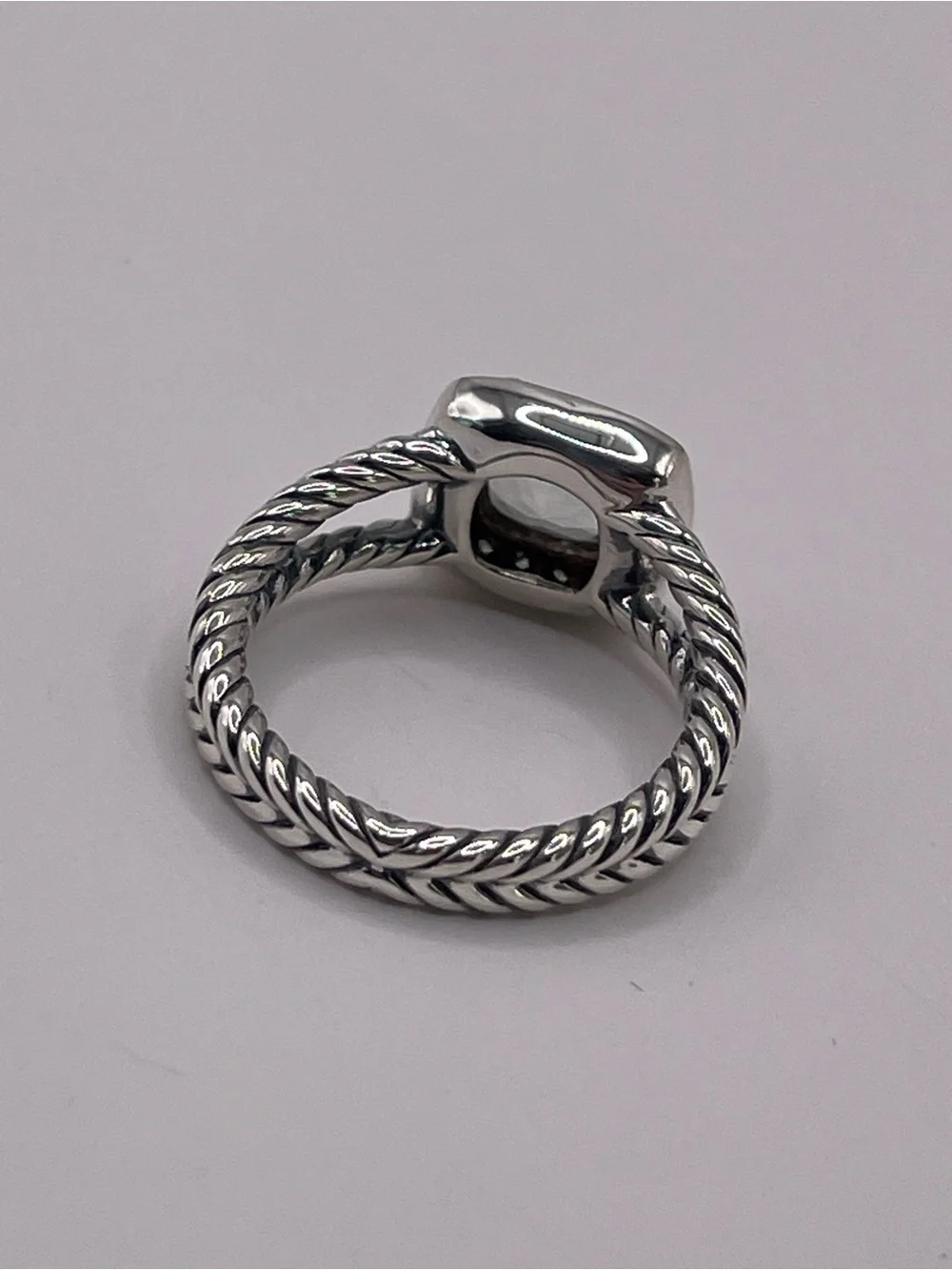David Yurman Petite Albion Ring with Prasiolite and Diamonds
